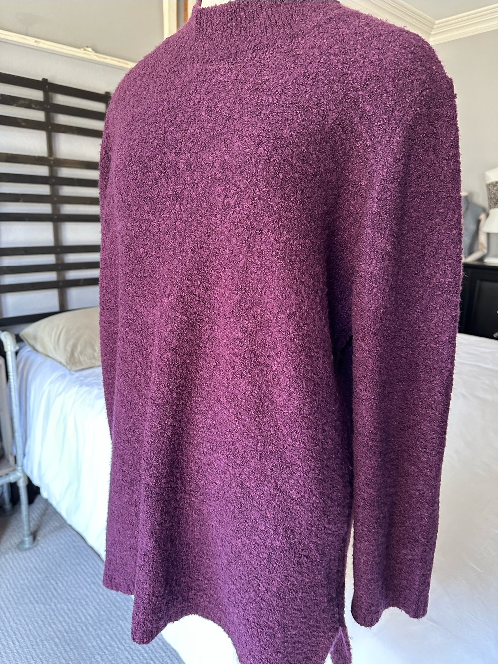 Calvin Klein Plum Mock Neck Tunic Sweater, size XL - Picture 8 of 14